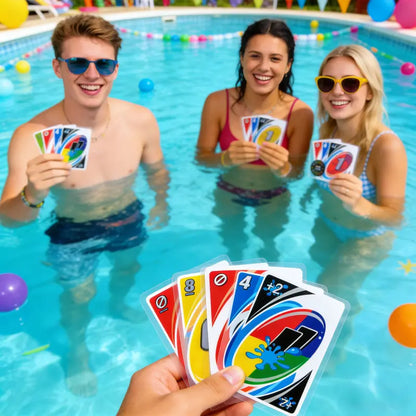 H2O Waterproof Card Game - Clear PVC Transparent Splash-Proof Multiplayer Board Game. Pressure Leak-Proof Adult & Children Toy for Summer Pool Party. Birthday Gift