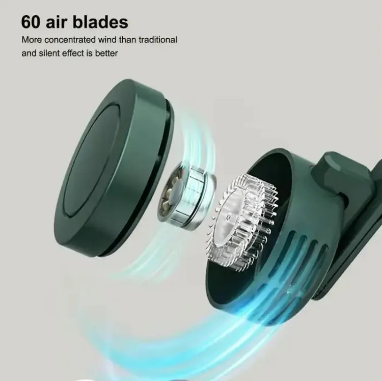 Mini Clip on Fan for Shirt & Waist, Portable Small Whirlwind Bladeless Fan, Small but Powerful, 3-Speed Silent Personal Mini Rechargeable Cooling Fans
