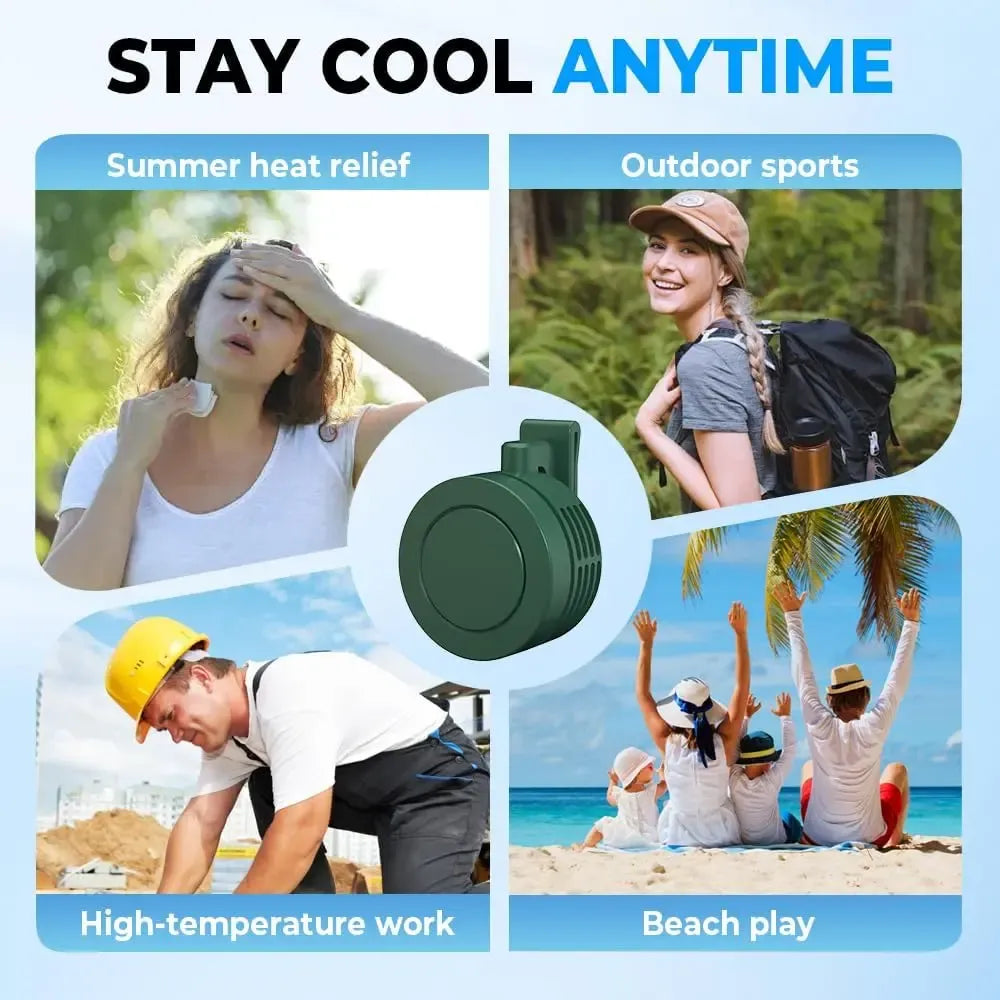 Mini Clip on Fan for Shirt & Waist, Portable Small Whirlwind Bladeless Fan, Small but Powerful, 3-Speed Silent Personal Mini Rechargeable Cooling Fans