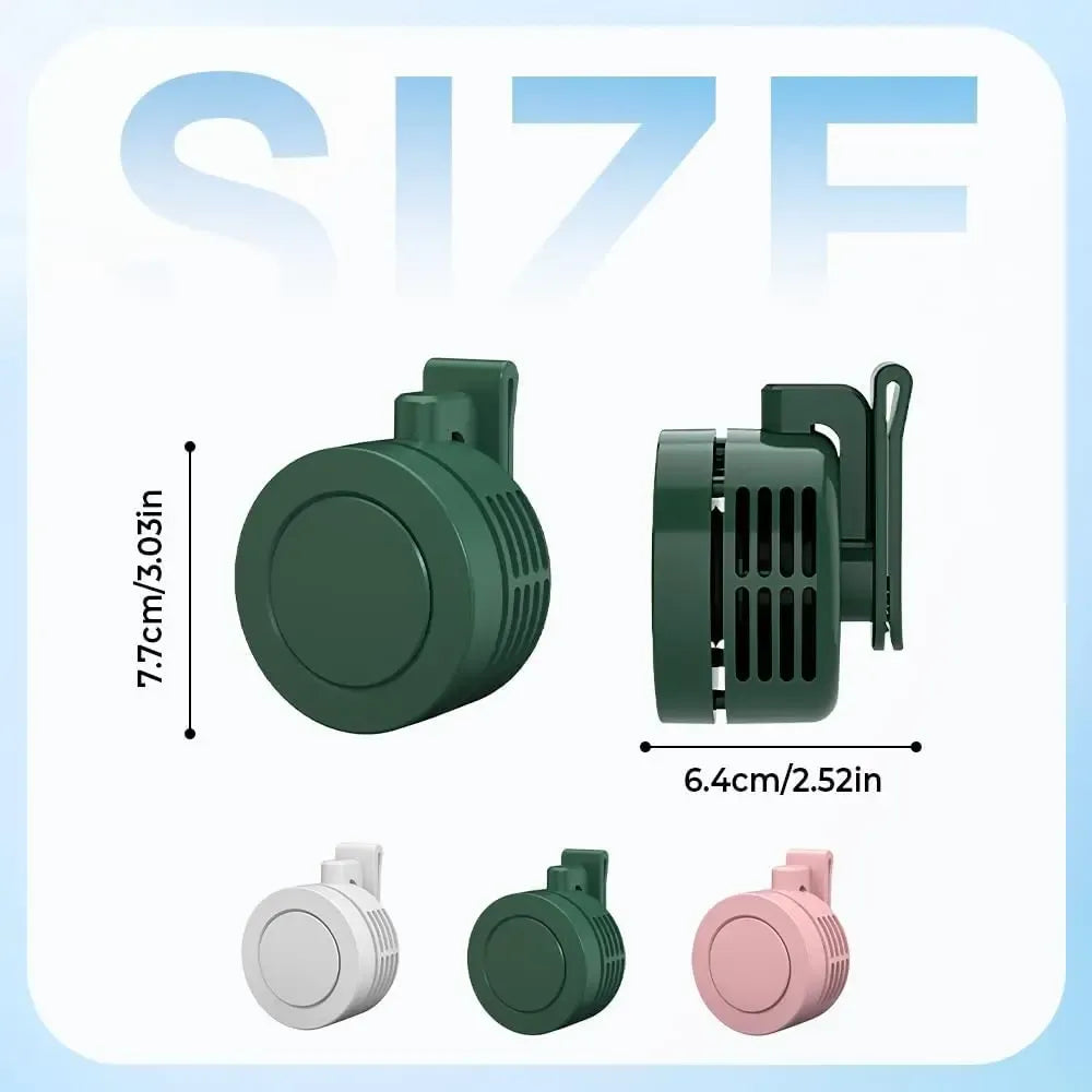 Mini Clip on Fan for Shirt & Waist, Portable Small Whirlwind Bladeless Fan, Small but Powerful, 3-Speed Silent Personal Mini Rechargeable Cooling Fans