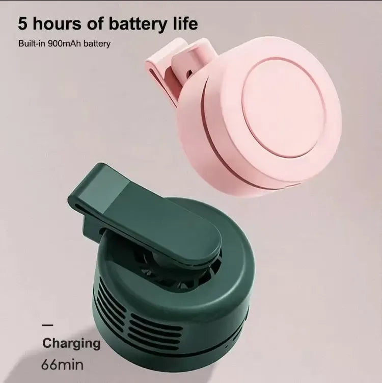 Mini Clip on Fan for Shirt & Waist, Portable Small Whirlwind Bladeless Fan, Small but Powerful, 3-Speed Silent Personal Mini Rechargeable Cooling Fans