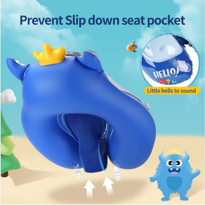 Inflatable Baby Swim Ring with Shoulder Straps & Sun Canopy – Safe Pool Seat for Babies