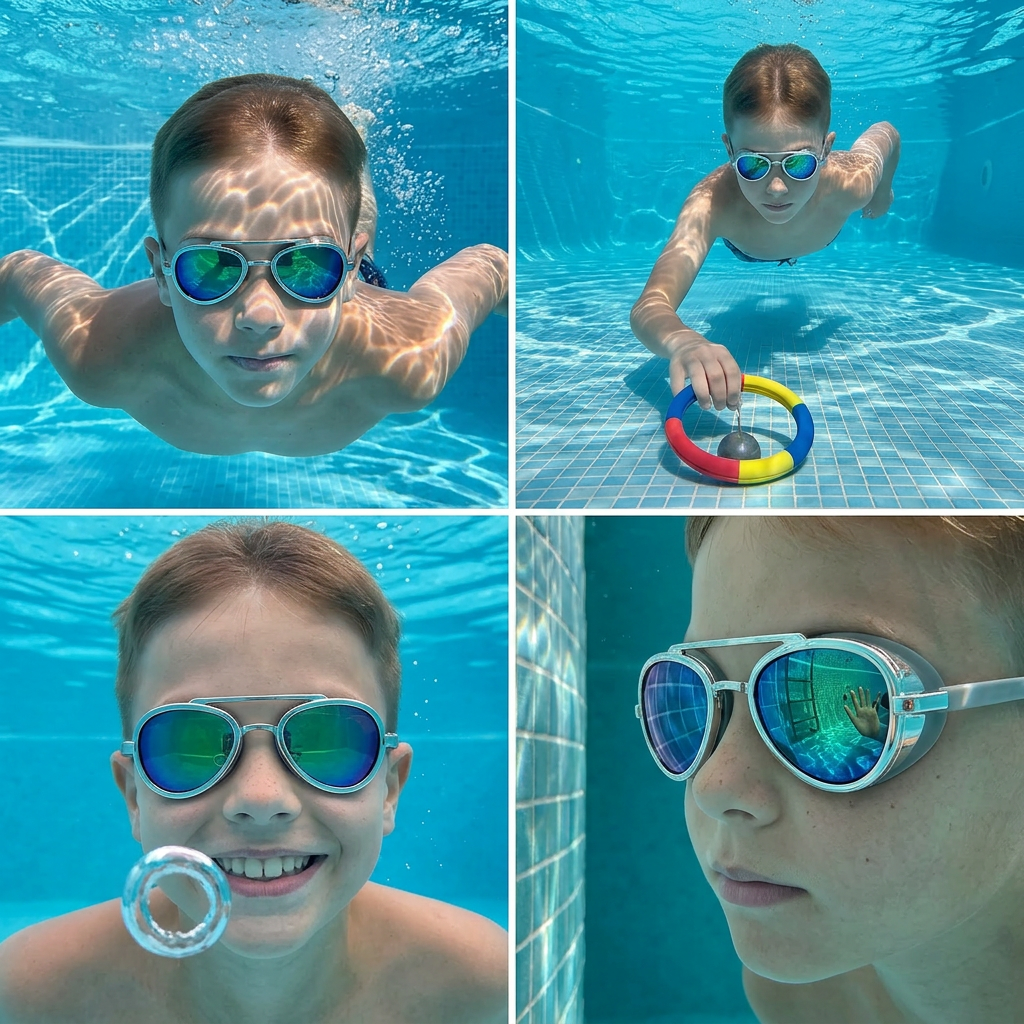 Pro Aviator Swim Goggles – UV400 Protection. Anti-Fog & Full Coverage Fit