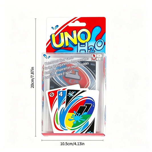 H2O Waterproof Card Game - Clear PVC Transparent Splash-Proof Multiplayer Board Game. Pressure Leak-Proof Adult & Children Toy for Summer Pool Party. Birthday Gift